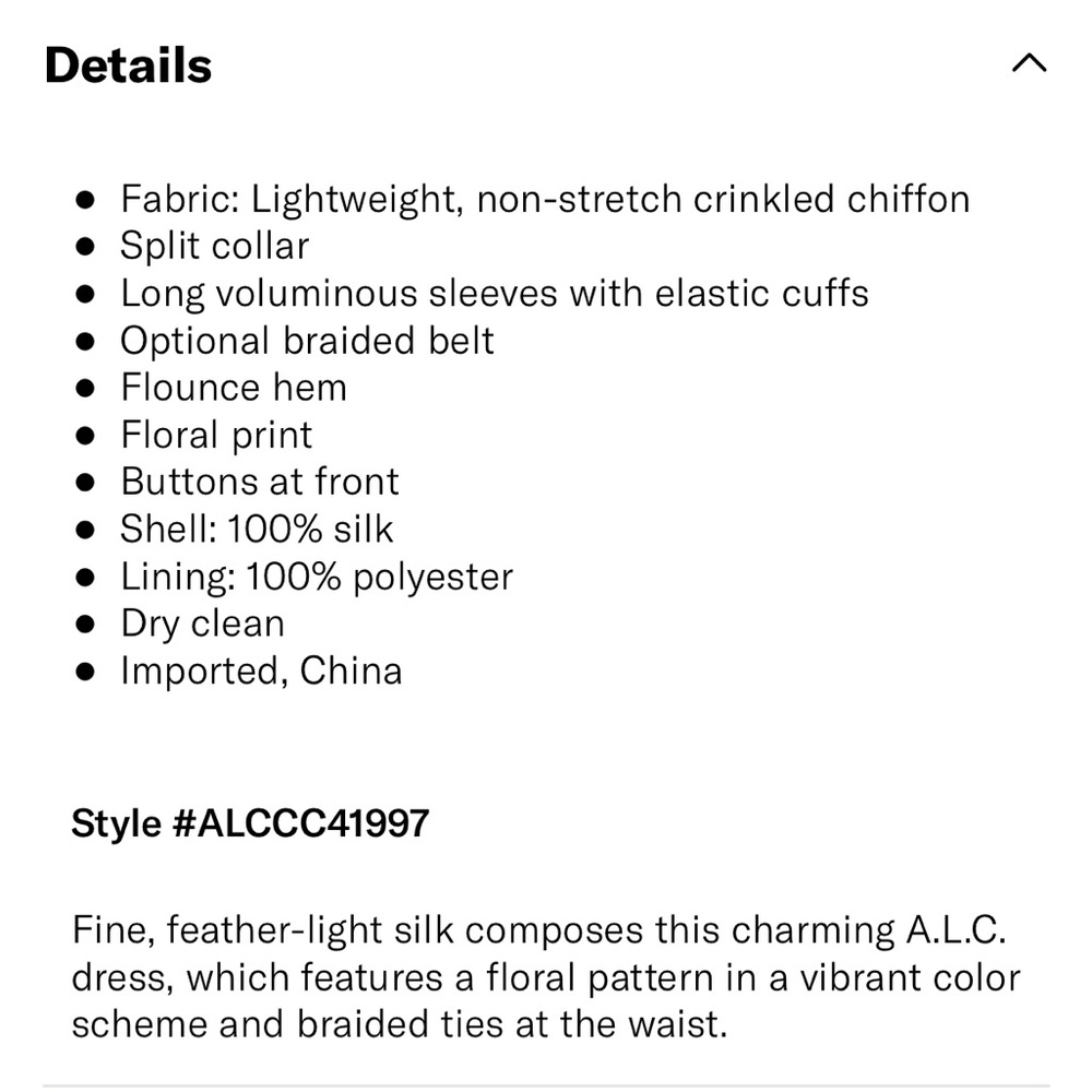 A.L.C. Jen Dress in Yellow Pattern Size 2 - Picture 10 of 10